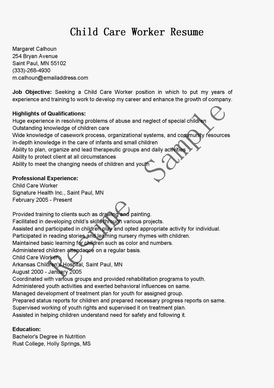 Health screener resume